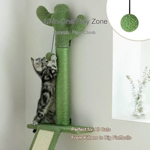 Arbre à chat mural Cactus pour protéger vos meubles des griffures - 4