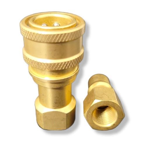 5 set di accoppiatori a sgancio rapido in ottone da 0,6 cm con otturatore in acciaio inossidabile e doppia guarnizione O-Ring per la pulizia di tappeti e tubi flessibili