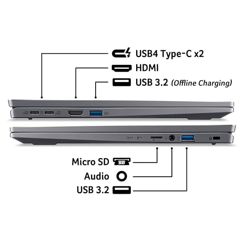 acer Swift Go 14 SFG14-63 Laptop - AMD Ryzen 7 8845HS, 16GB, 1TB SSD, Integrated Graphics, 14" 2.8K OLED, Windows 11, Iron - Image 7