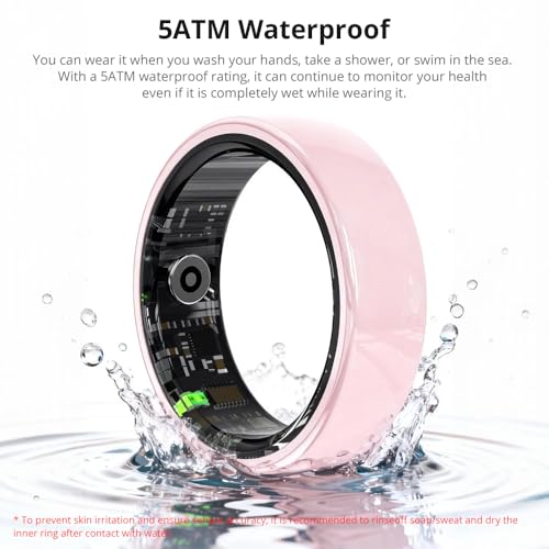 Image of Smart Ring for Women, Health Tracker & 5ATM, COLMI R02. (Pink Ceramic, 7#)