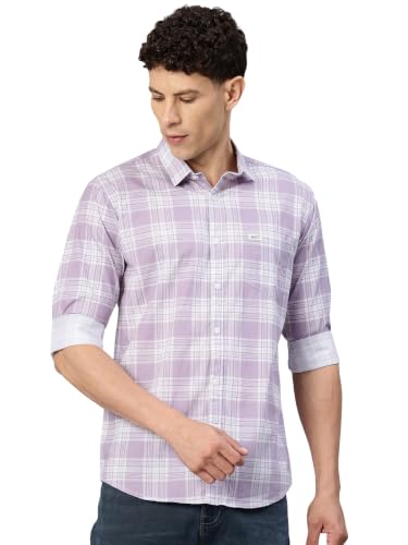 Image of Majestic Man Comfort Slim Fit Pure Cotton Checked Casual Shirt