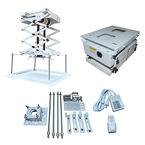 Image of INTBUYING Electric Hidden Projector Bracket Motorized Lift Ceiling Projector Mount Hanger Lift with Remote Control 59inch/1.5m Range