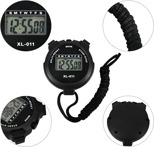 Generic Digital Sports Stopwatch Timer, Multi-Function Large Display With Countdown Timer, Shockproof, Black - Image 5