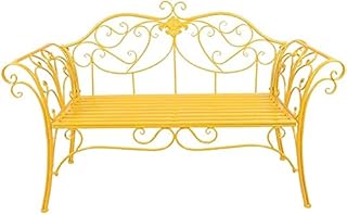 Banco de jardim ao ar livre, banco de pátio de jardim ao ar livre para o seu tempo de lazer, banco de jardim de 52 polegadas, banco de terraço de parque, cadeira de assento duplo para pátio, cadeira