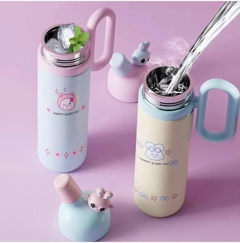 Image of Fancy Kitchen Cartoon Kids Tumbler - 850ml Stainless Steel Double-Walled Travel Mug - Leak-Proof, BPA-Free with Straw - Perfect for School & Outdoor Use. (Blue)