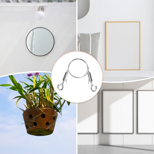 Image of M METERXITY 4-Pack Adjustable Picture Hanging Wire Kit, 0.5mx1.5mm Mirror Hanging Wire, Holds Up to 132lbs(60kg) 1.6FT Picture Frame Wire for Billboards /Basket /Flowerpot