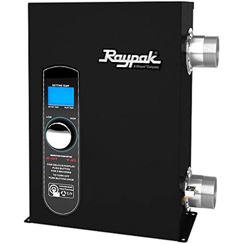 Raypak ELSR00111T1 240V and 37K BTU 11 kW Electric Digital Titaniumand Heater Cover