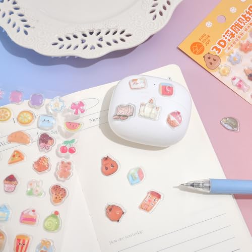 Image of Girl's 3D Cute Japanese Puff Sticker, 100+ Kawaii Dessert and Animal Mini Puffy Stickers, for DIY Scrapbooks Planner Journals Laptops Phone Case Decoration Gifts Rewards, Cream Cheese