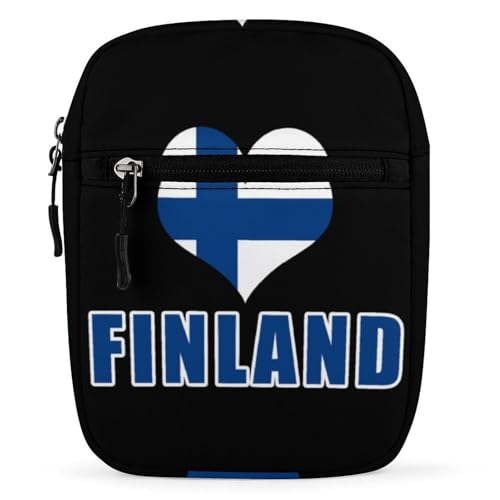Finnish Flag Love Finland Cute Crossbody Bag Messenger Shoulder Bags with Adjustable Strap