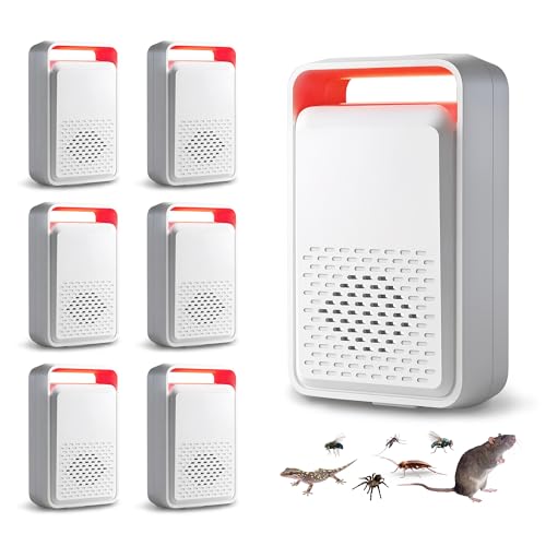 Cozlite Upgraded Ultrasonic Pest Repeller, 6 Pack Rodent Repellet Cover Up to 1,600 sq ft per Device - 3 Modes Mouse Repellent, Mice Repellent Indoor for Spider Bug Roach Ant Mosquito Rat Squirrel
