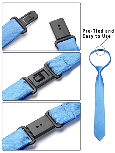 Enlision 3Pcs Boys Pre-Tied Neckties & Pocket Square Set Neck Strap Tie For Kids #TOP2