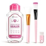 OSBNAG Diamond Painting Sealer, Diamond Painting Glue with Applicator Brush, Permanent Hold & Shine Effect, Helps Retain Sparkle, Also Works for Jigsaw Puzzles (125mL / 4.4 fl oz), Clear