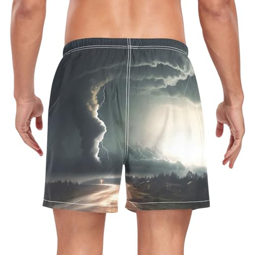 Black Tornado Mens Swim Trunks with Compression Liner 4.7" Inseam Quick Dry Lightweight Swimming Shorts#9222