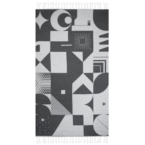 Your Choice Large Turkish Beach Towel (71X41) - 100% Cotton Turkish Towel - Sand Free Beach Towels, Quick Dry Towel For Picnic, Blanket Or Bath Towel - Black Abstract #TOP25