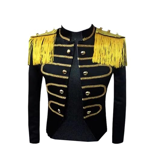 Blazers blancs steampunk homme col officier costume veste habillée