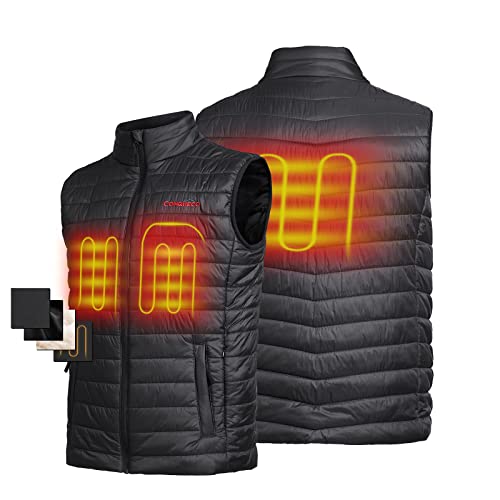 CONQUECO Men's Heated Vest Lightweight Outerwear and Waterproof Heating Gilet Coat for Outdoors2