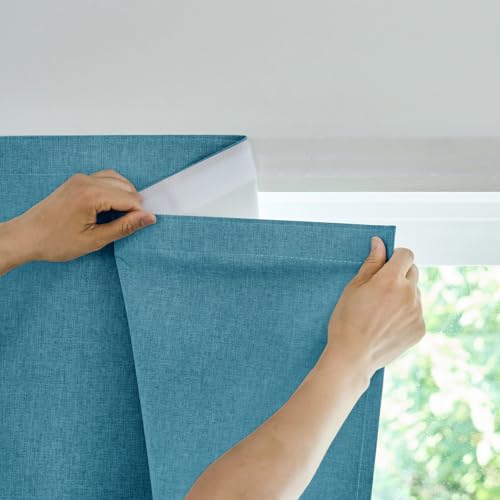 Einfache Installation Selbstklebender Verdunkelungsvorhang, 100% Lichtundurchlässig, Temporärer Hitzeschutz Fenster… – Ansicht 1