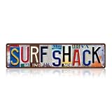 TREEPERI Vintage Surf Shack Street Sign Wall Decor Metal Tin Signs for Beach Summer