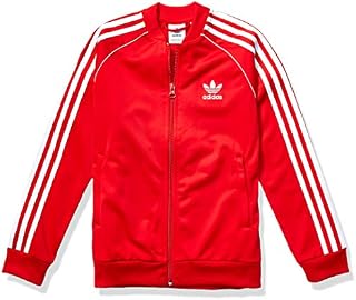adidas Originals Little Kids Superstar Jacket, Scarlet/White, Medium