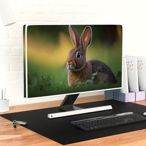 Image of Cute Rabbit Television Cover 45,46,47,48 Inch Waterproof Nature Bunny Hare Grassland Full Body Cover for TV Screen Weatherproof Dust-Proof Anti-Scratch Television Covers for LED LCD OLED