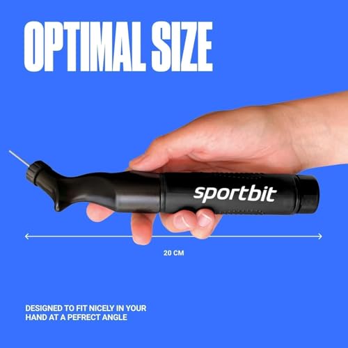 SPORTBIT Ballpumpe mit 5 Nadeln Set - Handpumpensystem zum Aufpumpen - Passt für jeden Sportball Volleyball Basketball Fußball Gymnastik… – Ansicht 4