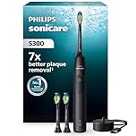 Philips Sonicare 5300 Electric Toothbrush, Sonic Toothbrush with 2 Intensity Levels, Pressure Alert, EasyStart, SmarTimer and BrushPacer, Black, Model HX7101/04 [New Technology]