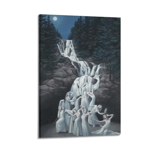 Peinture à l'huile Rob Gonsalves grand tableau pour mur vide de salon