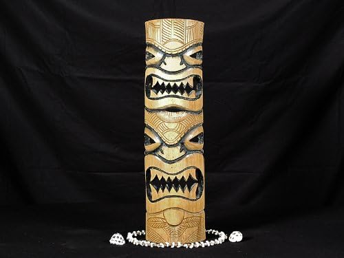 Love & Prosperity Bamboo Tiki Mask 20" - Burnt Finish | #dpt5098