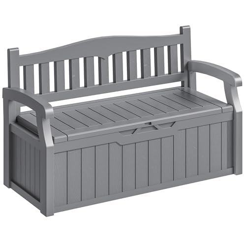 Homall 75 Gallon Outdoor Storage Benches Lockable Deck Box with Waterproof and UV Resistant, Waterproof...