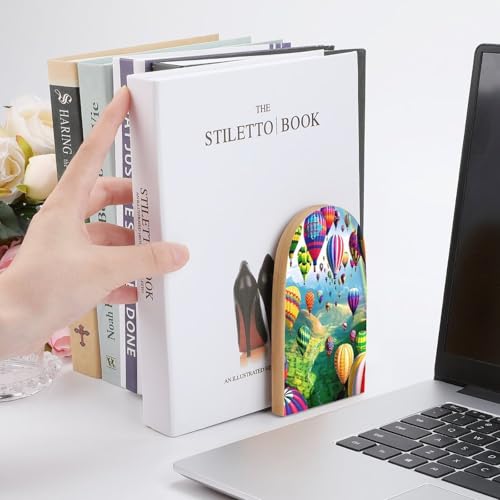 Sujetalibros de globos de aire caliente para regalar a lectores y decorar el estudio 7