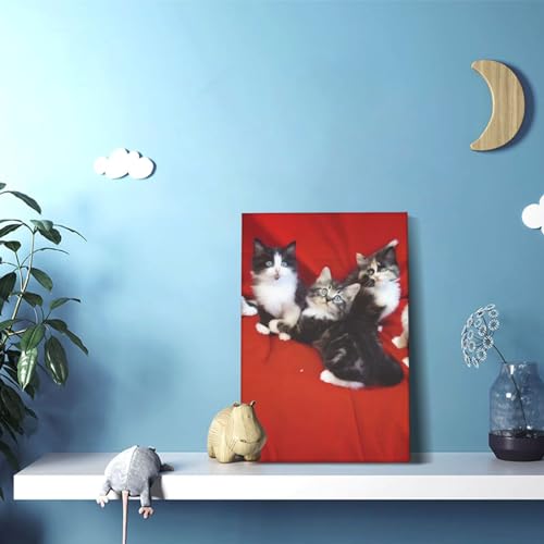 Toile murale de chat mignon pour décorer votre salon cocooning et chambre moderne de 30x45 cm - 4