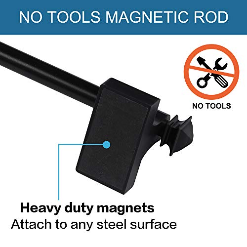 H.Versailtex PART-R2HVMAGRODS-S-02-D-1628-BLACK 2 Pack Magnetic Curtain Rods For Metal Doors Multi-Use Rods For Small Windows Cafe Sidelight And Iron Steel Places, Tool Free With Square Finials thumb #1