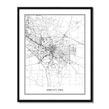 Susie Arts 11X14 Unframed Iowa City Iowa Wall Art Metropolitan City View Abstract Street Map Art Print Poster Wall Decor Home Office sdm041