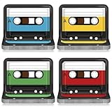 40PCS Cassette Tape Plates 70s 80s 90s Party Decorations 10 x 7 Inch Retro Square Paper Plates...
