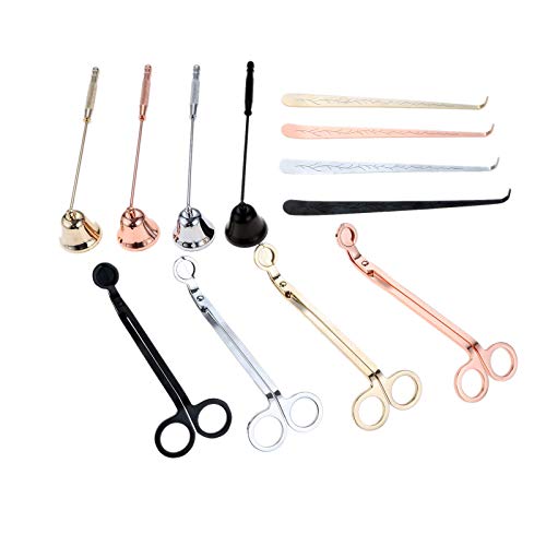 Conjunto de 3 peças de acessórios para vela preta MUXSAM inclui vela, aparador de velas e gancho cen