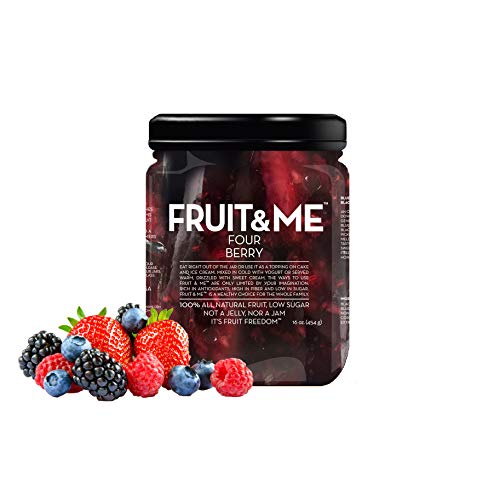 FRUIT & ME COMPOTE AND TOPPINGS, MIXED 6 PACK, 1 OF EACH FLAVOR AND 1 REPEATED FLAVOR, 6 16 OZ JARS, NON-GMO, GLUTEN-FREE, ALL NATURAL