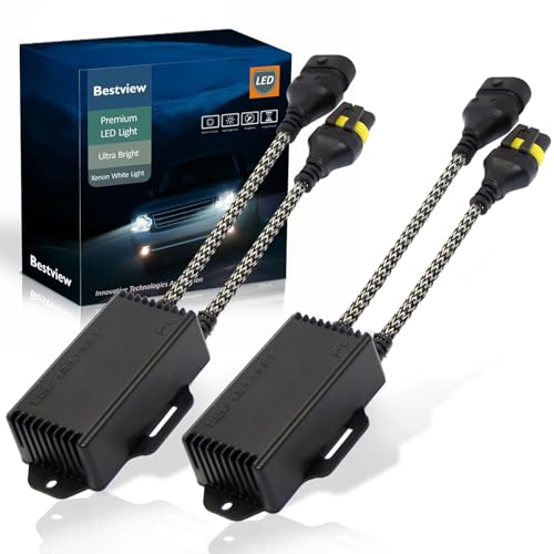 Bestview 9005 9006 H10 LED light Canbus Decoder Kits Compatibility Anti Flickering Resistor Warning Canceler Pack of 2