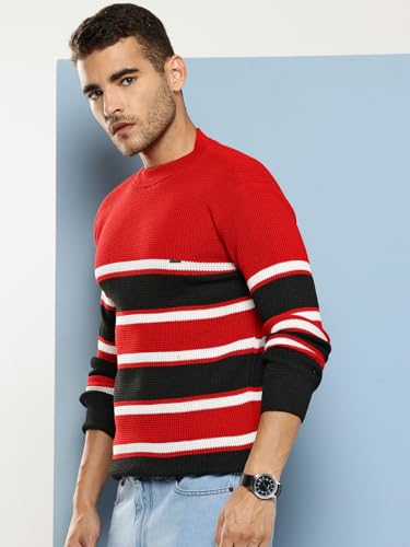 Image of Aarika Mens Winter Wear Cream Colour Solid Woolen Sweater