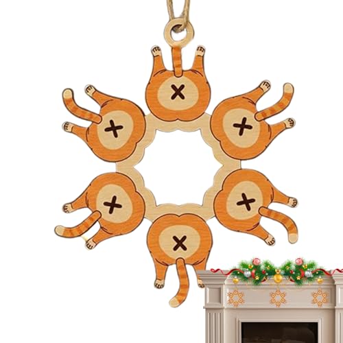 Divertida plaqueta de Nieve, Gato, Navidad, decoración Divertida, Fiestas para Amantes de los Gatos, decoración estacional para Puerta, Ventana, Porche, Mochila Llavero
