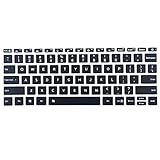  ROUHO Housse De Clavier en Silicone pour 12.5/13.3/15.6 inch xiaomi Air Portable Accessoires Notebook 3 Couleurs-15.6 inch-Noir