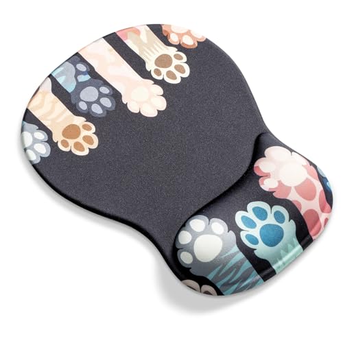 AOKSUNOVA Gel Mauspad Ergonomisches Katze Maus Pad mit Handauflage Mouse Pad mit Handgelenkauflage Mousepad mit Motiv Gelkissen