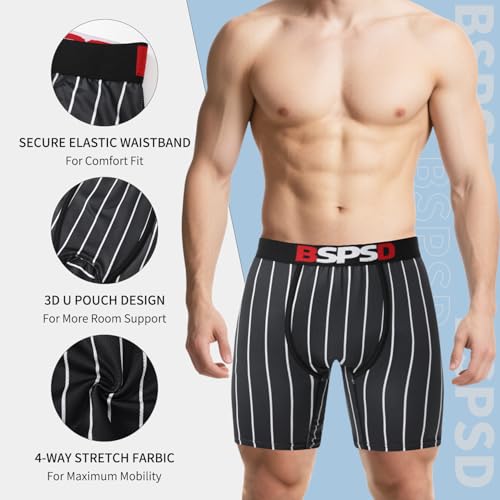 Men's Boxer Briefs 1-Pack, Seamless Tag-Free Underwear with 3D Support Pouch, Quick-Drying Breathable Underwear for Men4