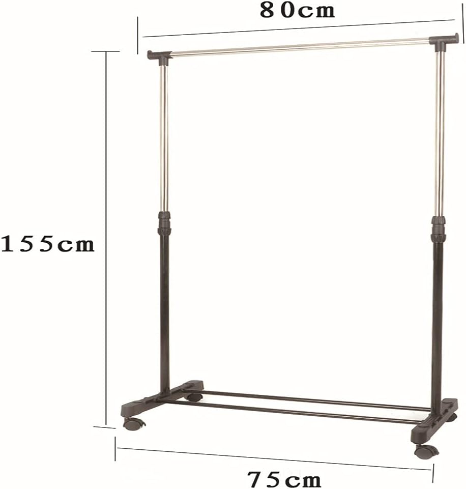 Adjustable Rolling Clothes Hanger Coat Rack Floor Storage Wardrobe Clothing Drying Racks with Shoe