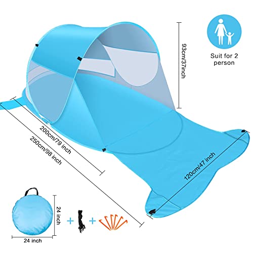 Beach Tent, Large Automatic Instant Pop Up Beach Shade, Upf 50+ Portable Sun Shelter Anti Uv Beach Umbrella Baby Tent With Carrying Bag Fit For 2 Person #TOP1