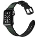 Produktbild LeekaoWee kompatibel mit Apple Watch Armband 42mm 44mm, Lederarmband Uhrenarmband Ersatzarmband Leder und Silikon Design kompatibel mit iWatch Series 5/4/3/2/1