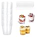 Tassen Becher günstig Kaufen-aghoer 25 Stück Desserttassen mit 25 Stück Löffeln, 6.7 OZ / 200ML Schnapsbecher, Dessertgläser Wiederverwendbar für Eiscreme Food, Dessert Party Picknick