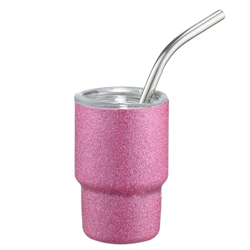 Tumbler Cup- taza de café al aire libre, bebida Tumbler de viaje | Taza de vaso con paja y tapa, taza de agua para taza de café de doble pared de 3 onzas, recipiente para bebidas port