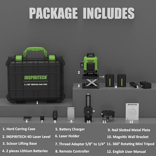 Inspiritech EG-GGKQ-3DG7 Laser Level 360 Self Leveling thumb #5