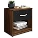 Produktbild Stella Trading PEPE Nachttisch in Columbia Nussbaum Optik, Schwarz - Schlichter Nachtschrank mit einer Schublade passend zu jedem Bett & Schlafzimmer - 39 x 41 x 28 cm (B/H/T)