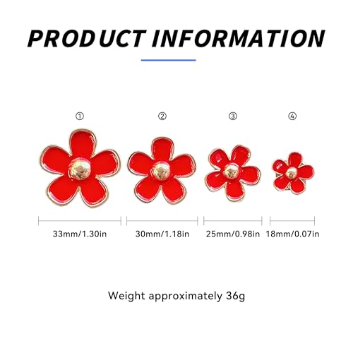 Image of 4PCS Car Daisy Flower Air Vent Clip, Cute Auto Outlet Air Conditioning Clip, Sweet Girly Vehicle Fresheners Gift for Women Girls, Car Interior Decor Universal Fit (Red, Vanilla)